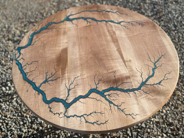 Fractal Burned Round Coffee Table
