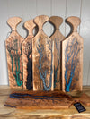 Group of fractal burned charcuterie boards