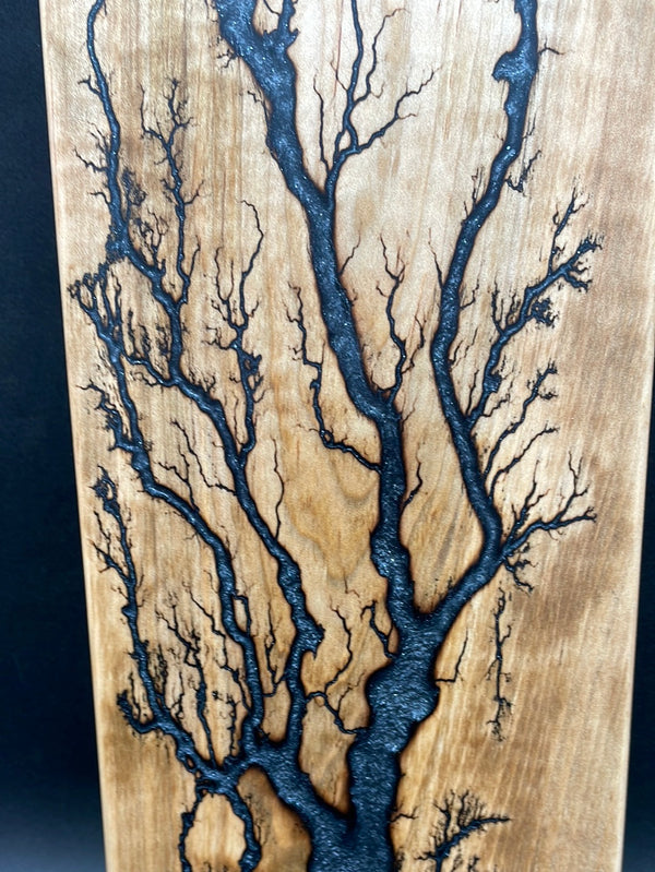 Maple Silver Fractal Burned Charcuterie Board #42