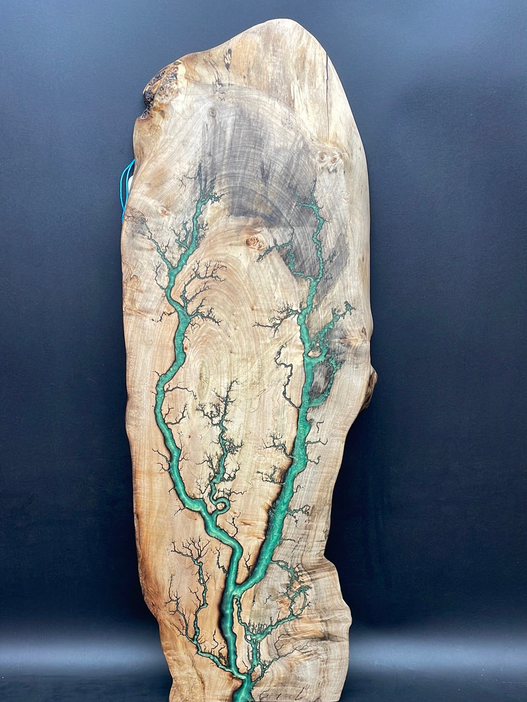 Live Edge Spaled Maple Green Fractal Burned Charcuterie Board #10