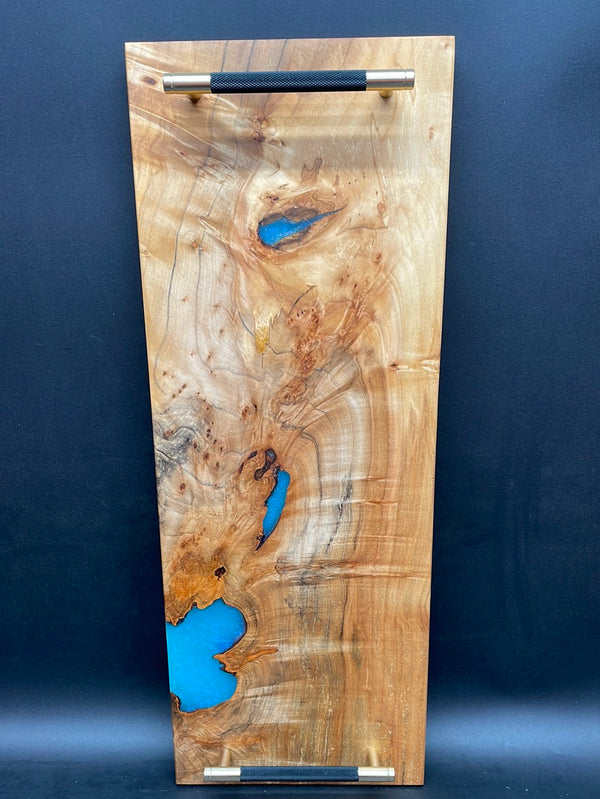 Spalted Maple turquoise Serving Tray #T05