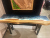 Resin Ocean over Redwood Console Table