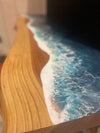 Resin Ocean over Redwood Console Table