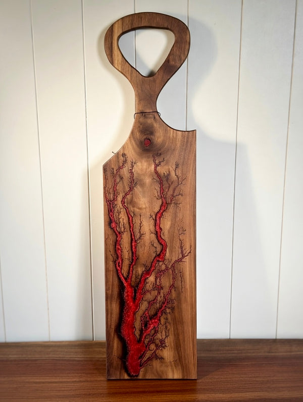 Walnut Red Fractal Burned Charcuterie Board #21