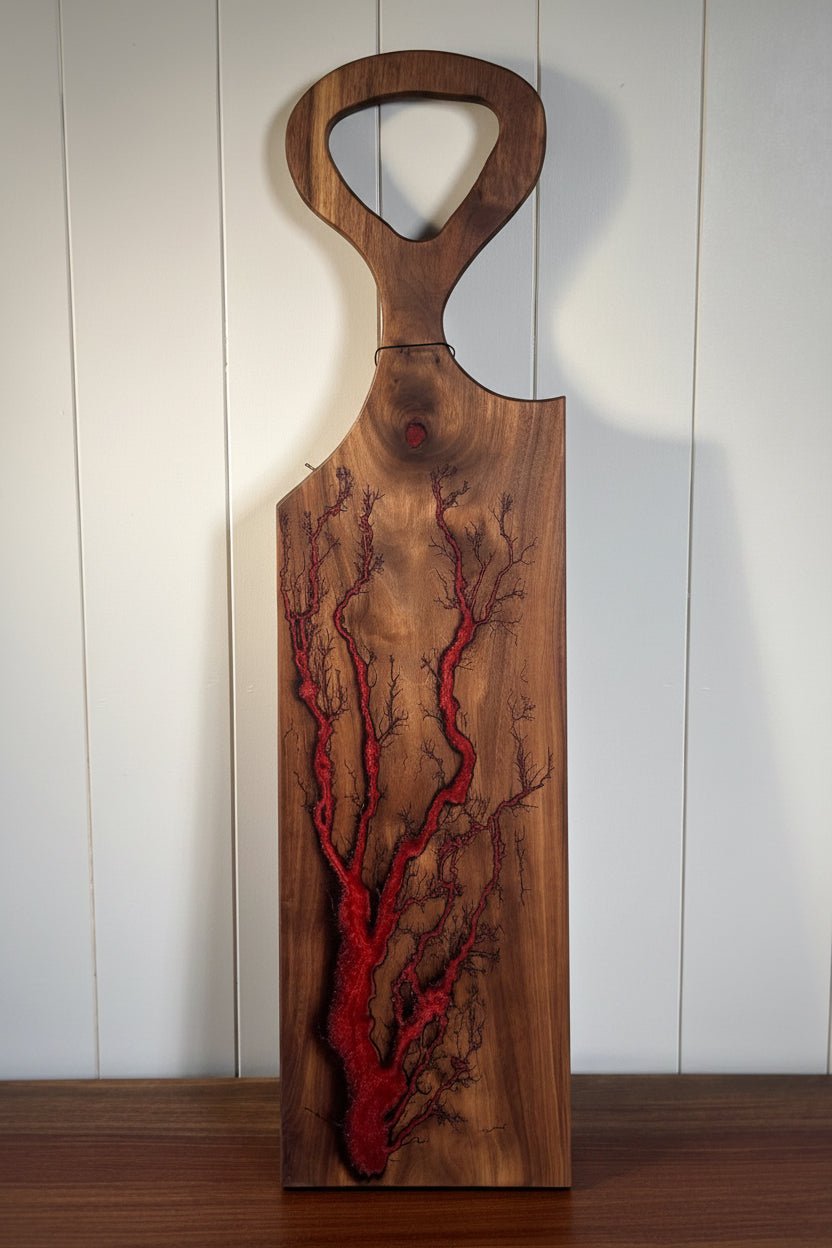 Walnut Red Fractal Burned Charcuterie Board 21 - Inspire Woodworks - Charcuterie Boards and Other Functional Art