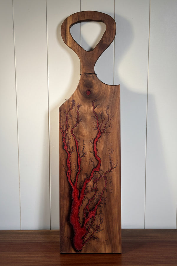 Walnut Red Fractal Burned Charcuterie Board #21