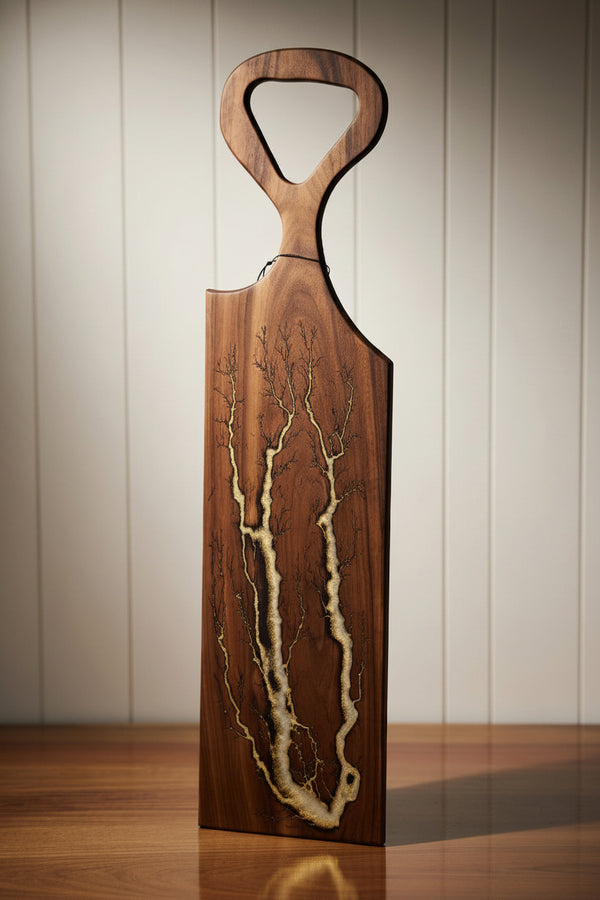 Walnut White Gold Fractal Burned Charcuterie Board #20