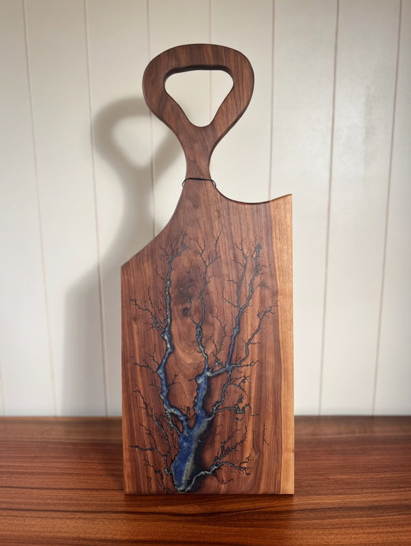 Walnut Mystic Opal Fractal Burned Charcuterie Board #22