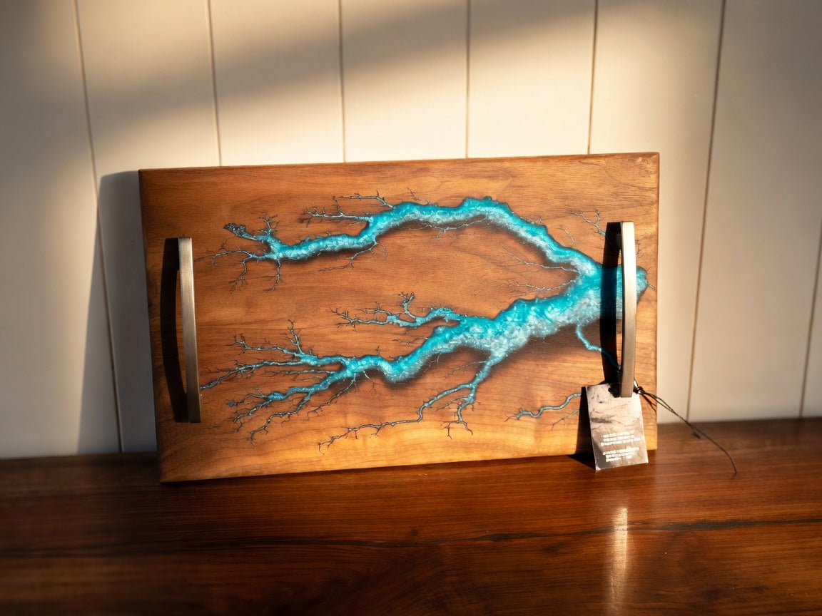 Fractal Burned Serving Tray #43
