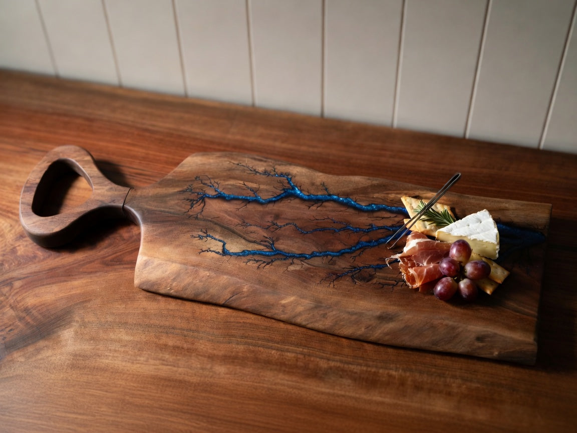 Live Edge Fractal Burned Charcuterie board #51