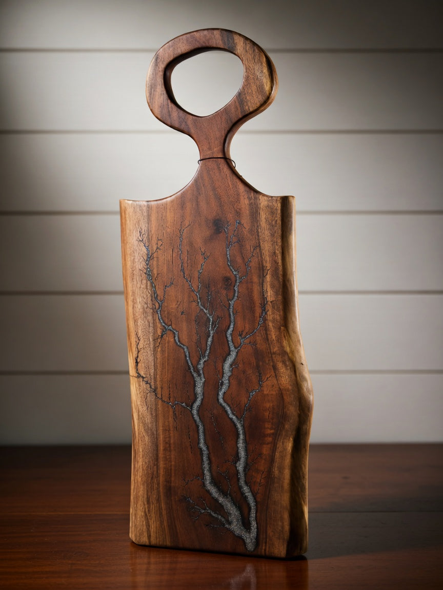 Live Edge Fractal Burned Charcuterie board #52