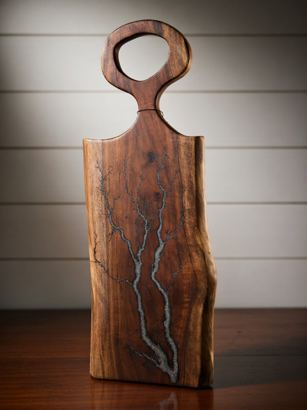 Live Edge Fractal Burned Charcuterie board #52
