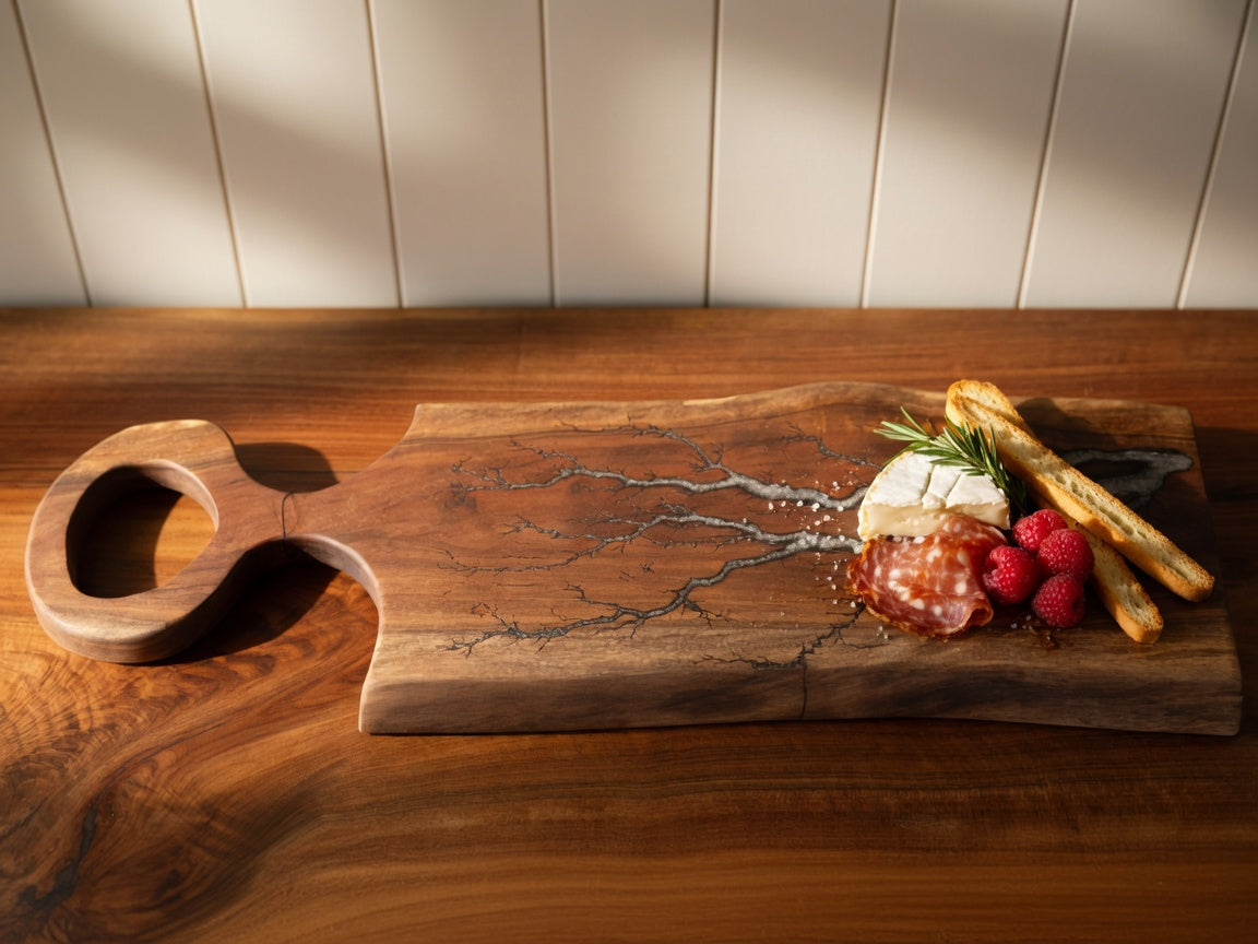 Live Edge Fractal Burned Charcuterie board #52