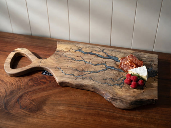 Live Edge Fractal Burned Charcuterie board #55