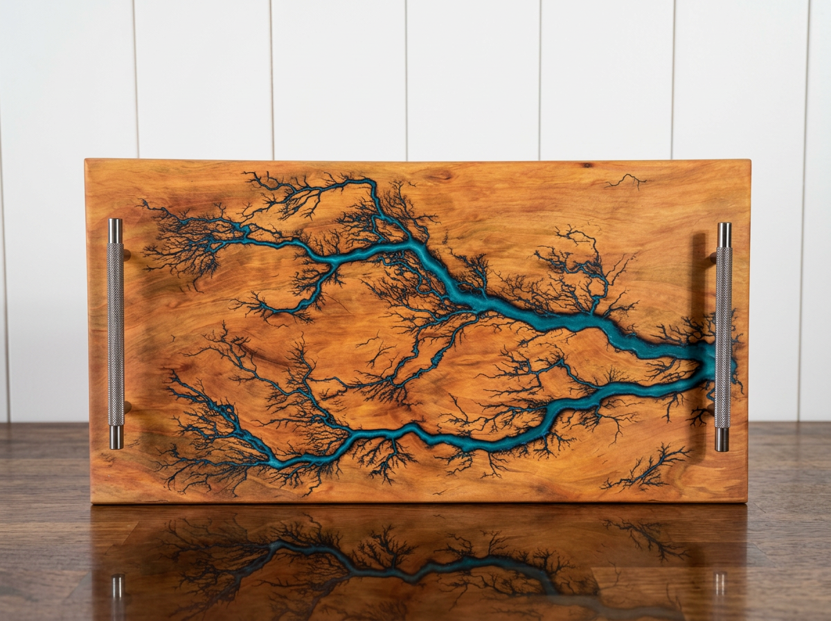 Fractal Burned Serving Tray #65