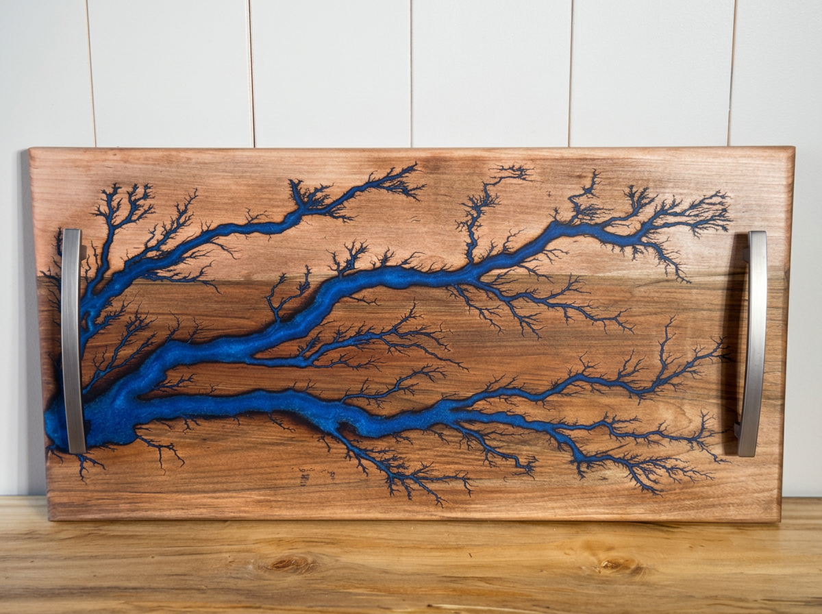 Fractal Burned Serving Tray #66
