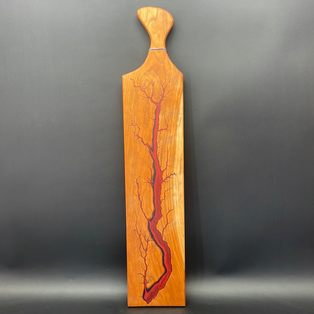 Cherry Red Fractal Burned Charcuterie Board