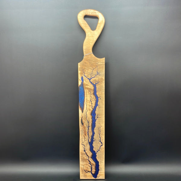 Maple Blue Fractal Burned Charcuterie Board