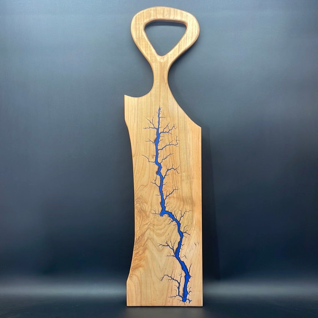 Maple Blue Fractal Burned Charcuterie Board