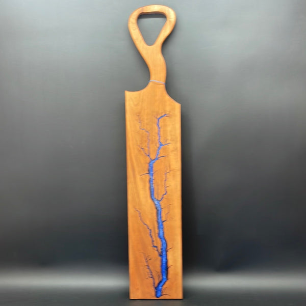 Cherry Blue Diamond Fractal Burned Charcuterie Board
