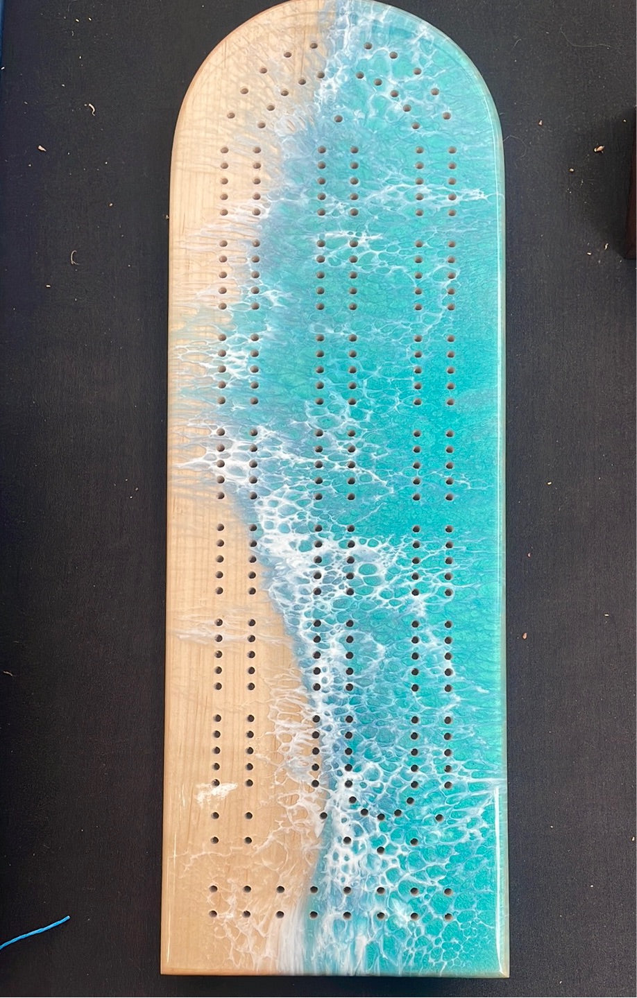Maple Ocean Cribbage Board