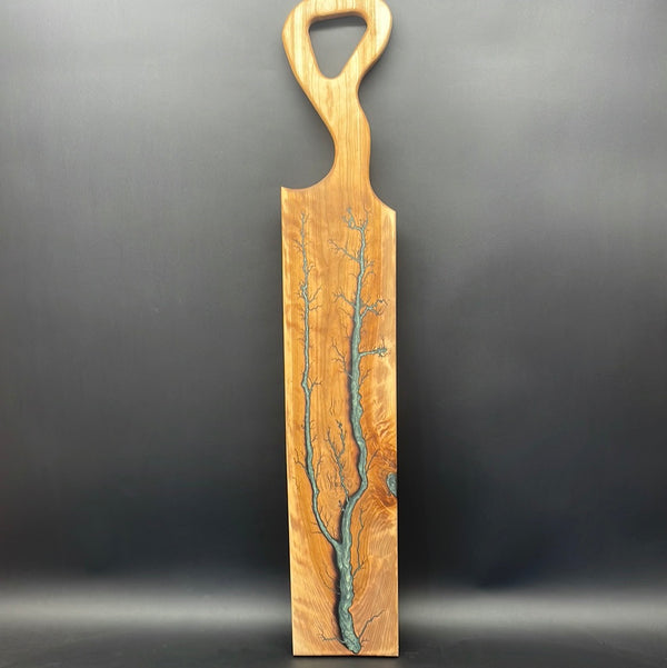 Birch Green Fractal Burned Charcuterie Board