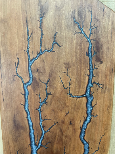 Cherry Diamond Dust Fractal Burned Charcuterie Board