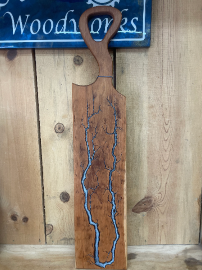Cherry Diamond Dust Fractal Burned Charcuterie Board