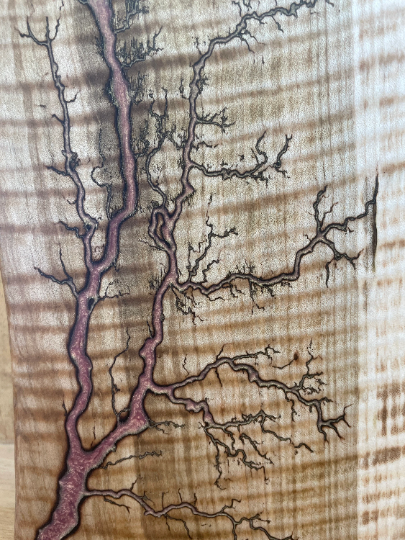 Maple Rose Gold Cleaver Fractal Burned Charcuterie Board
