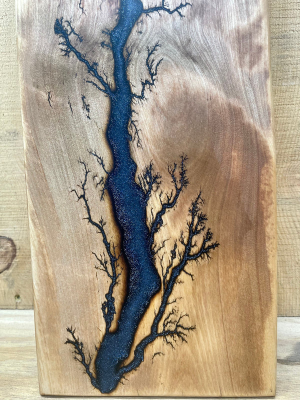 Red Birch Galaxy Fractal Burned Charcuterie Board #20