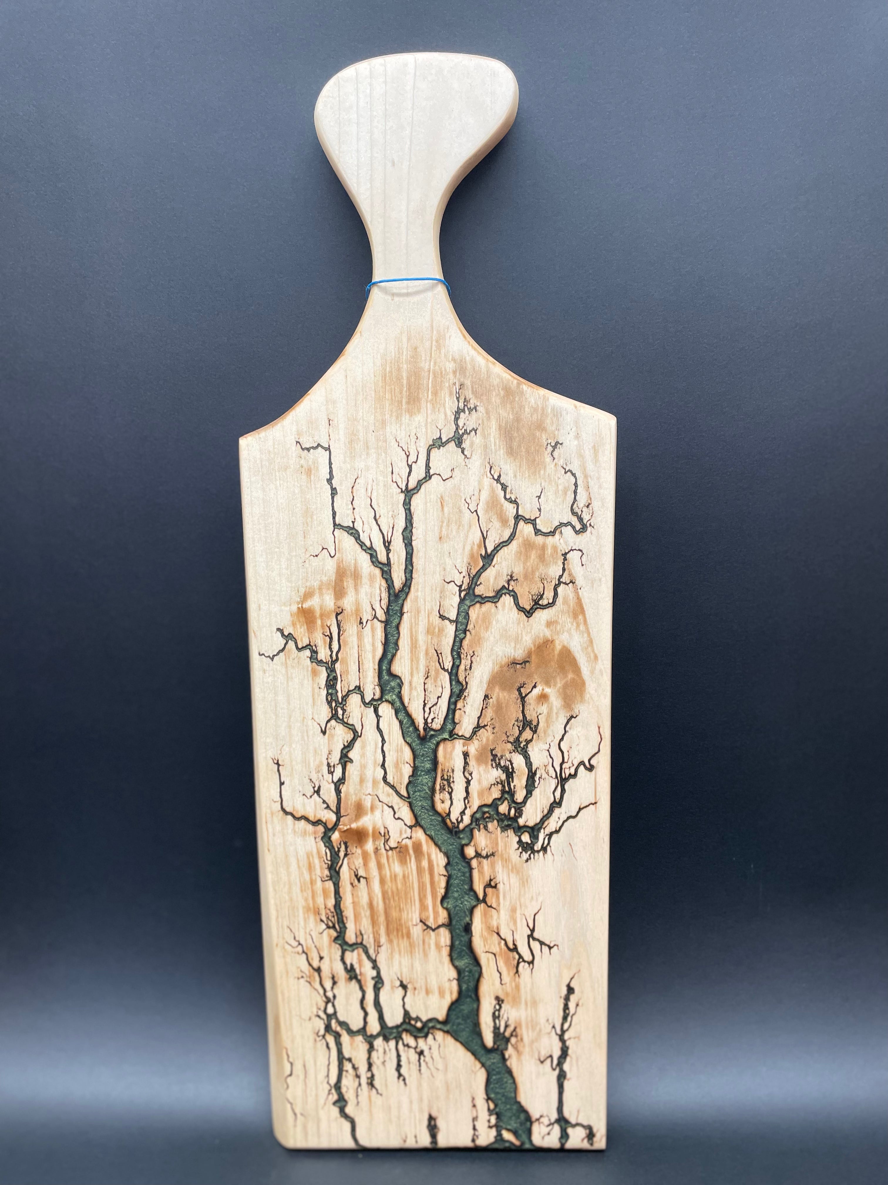 Maple Green Olive Fractal Burned Charcuterie Board