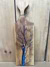 Red Birch Blue Fractal Burned Charcuterie Board