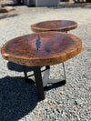Pair of Black Walnut Round End Tables