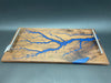 Walnut Blue Fractal Burned Serving Tray