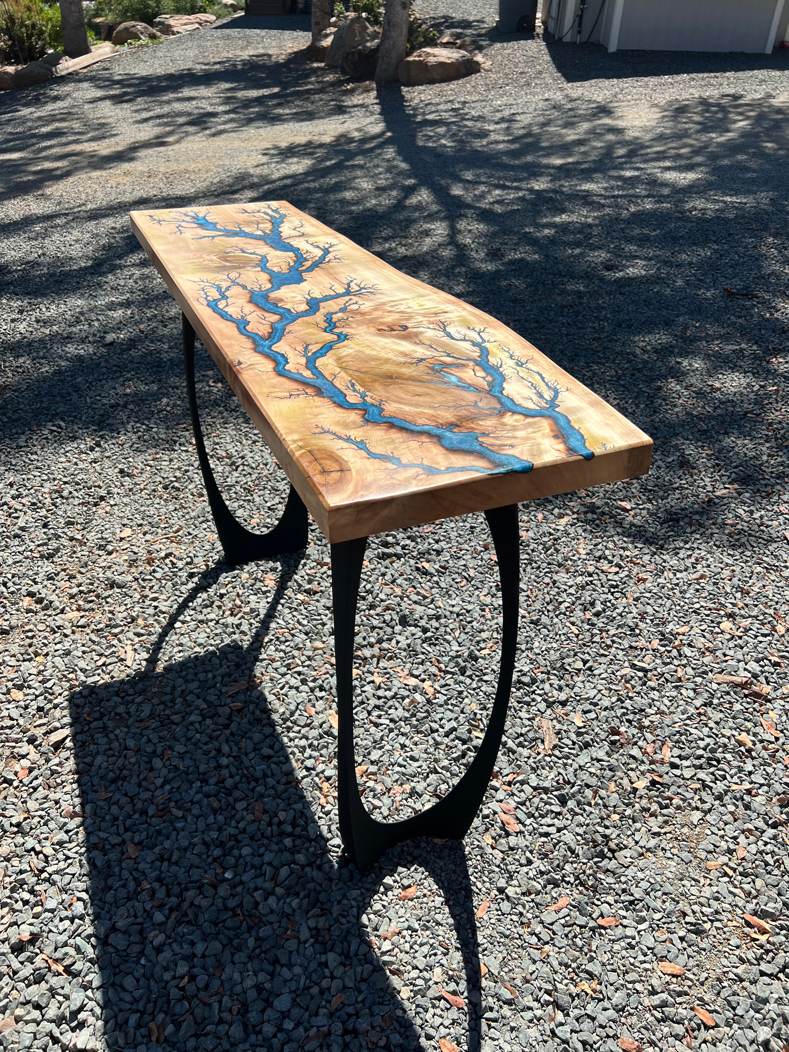 Cottonwood Fractal Burned Console Table