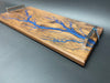 Walnut Blue Fractal Burned Serving Tray