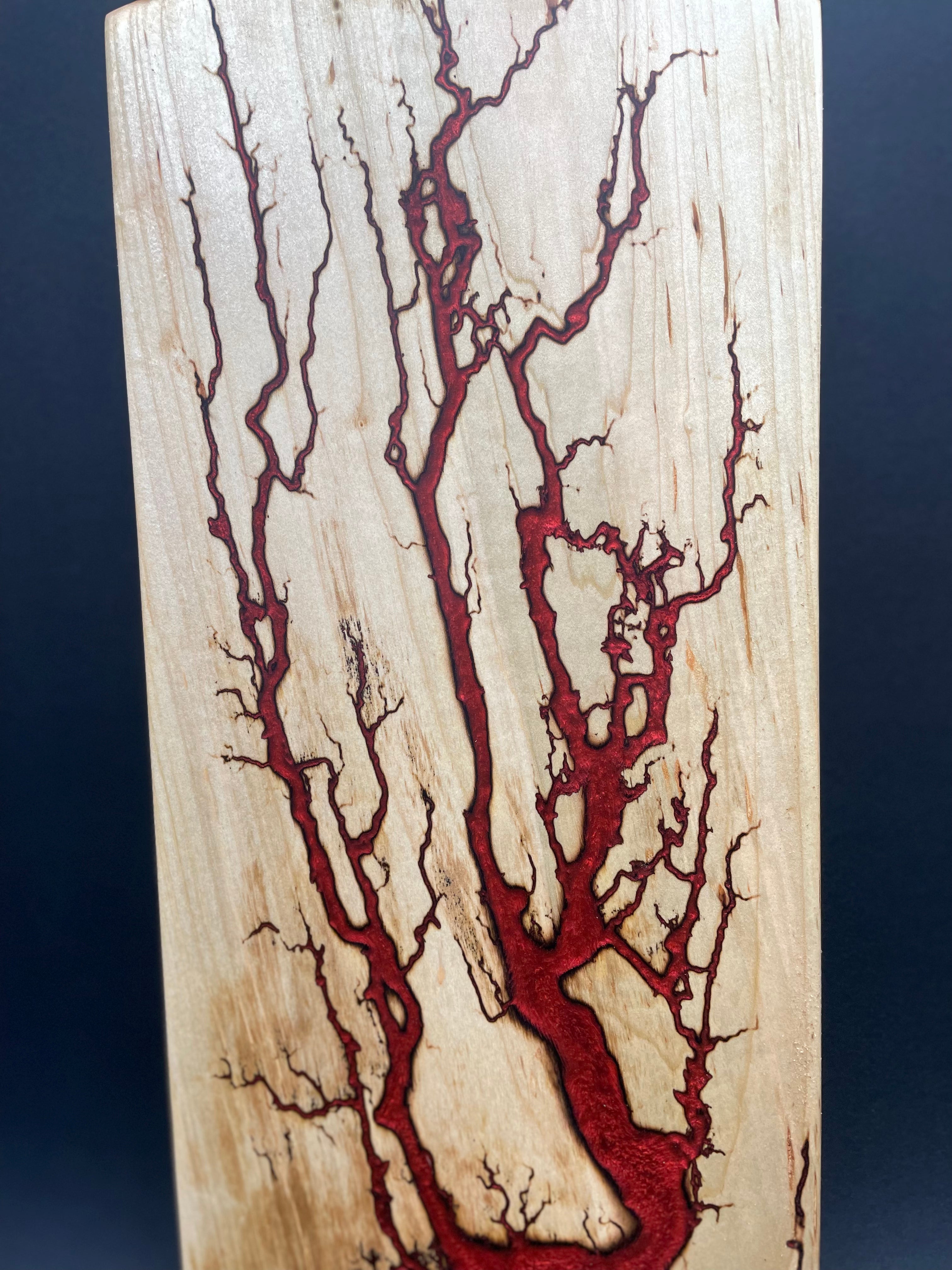 Maple Red Fractal Burned Charcuterie Board