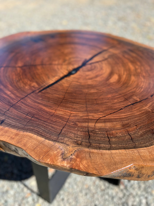 Pair of Black Walnut Round End Tables