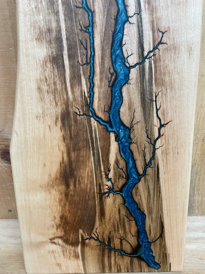 Maple Mermaid Dust Fractal Burned Charcuterie Board