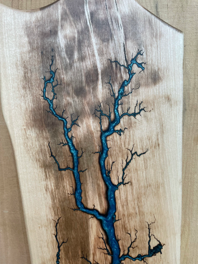 Maple Mermaid Dust Fractal Burned Charcuterie Board